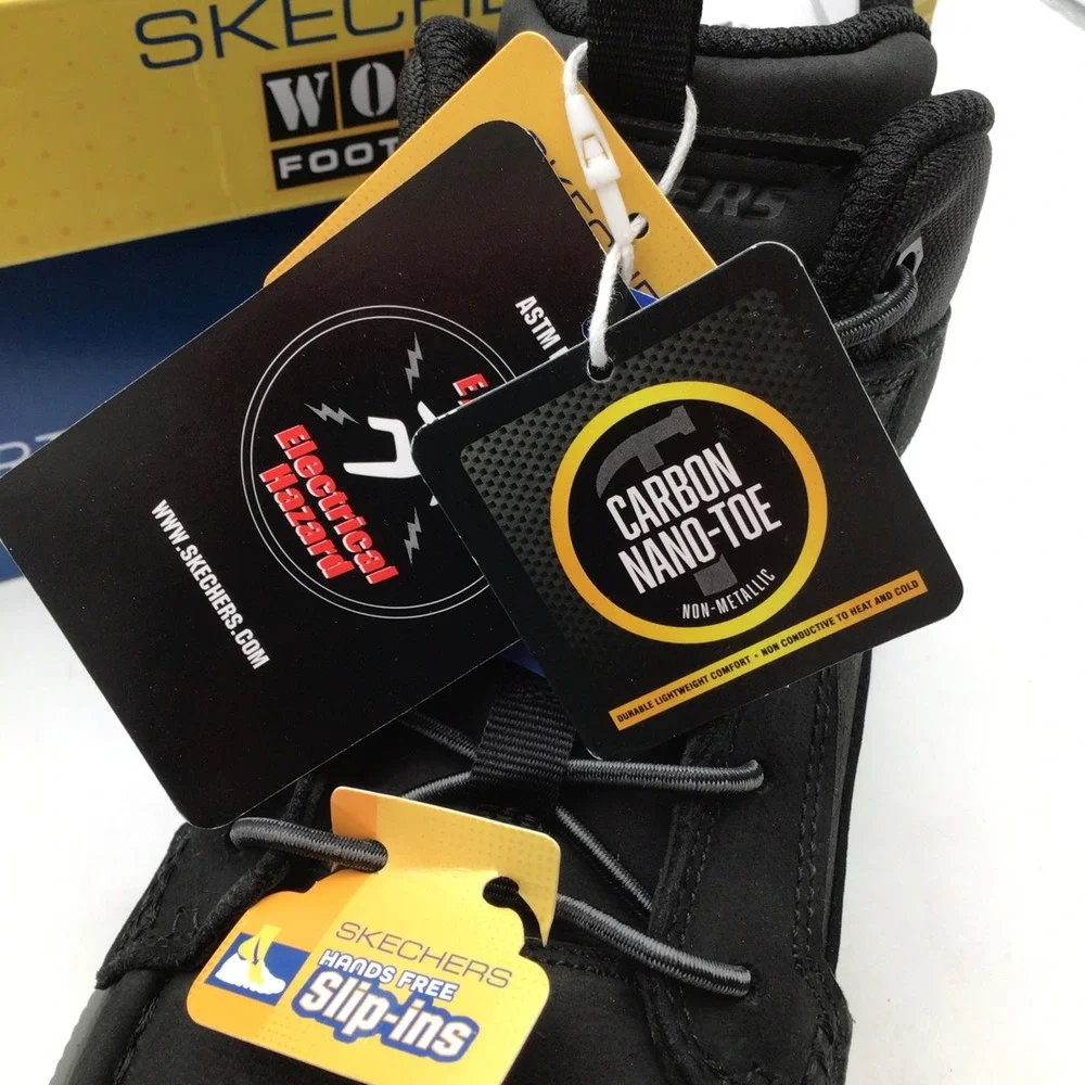 Skechers Work Slip-ins Santoro ST Carbon Nano-Toe Work Boots Black Size 10.5 NEW